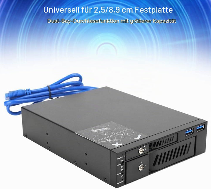 3,5 Zoll Wechselrahmen SATA Mobile Rack, Mobiles Festplatten Rack, Festplattenschutzgehäuse für 2.5/