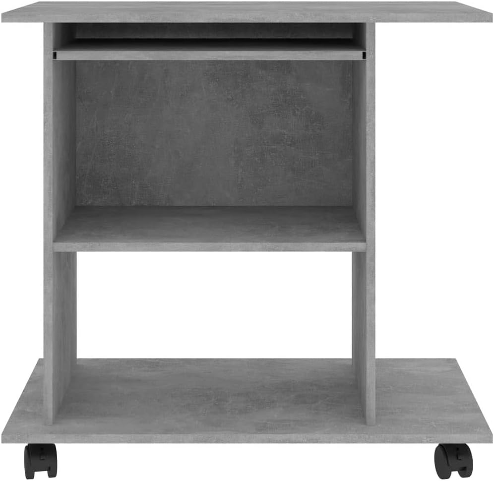 TEWTX7 Moderner Computertisch mit Rollen & Tastaturablage, PC-Tisch Laptoptisch Büromöbel, für klein