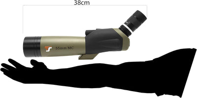 TS-Optics Zoom Spektiv 18-54x55 für Sportschützen Vogelbeobachtung mit Stativ und Tasche, mehrfach v