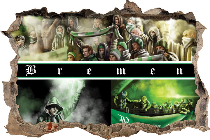 Bremen Collage, 3D Wandsticker Format: 62x42cm, Wanddekoration, 62x42