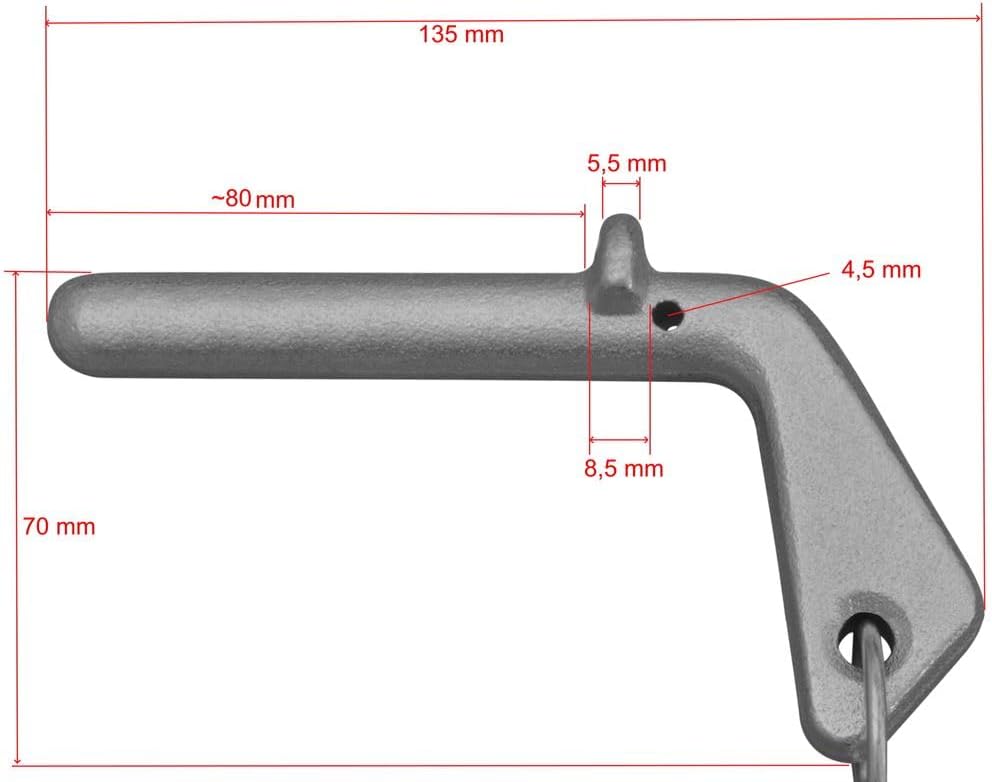 2 Stück - Steckbolzen, Bolzen, Vorsteckbolzen mit Kette und Splint 16 mm