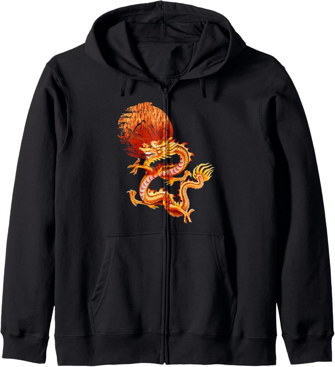 Asian Dragon And Sun Symbol Oriental Chinese Art Kapuzenjacke