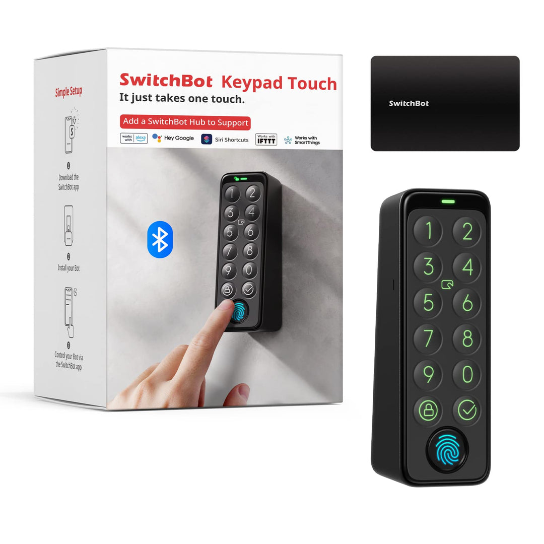 SwitchBot Smart Keypad Touch für SwitchBot Smartes Türschloss, schlüsselloser Zutritt per Fingerabdr
