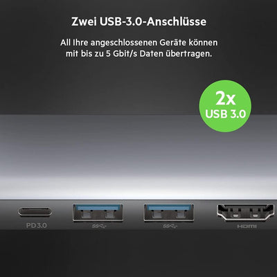 Belkin 7-in-1-Multiport-USB-C-Hub (mit 4K HDMI, USB-C, 2x USB-A, 3,5-mm- Audioklinke, SD 3.0- und mi