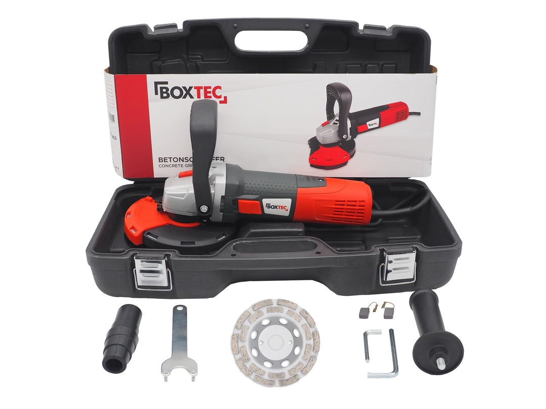 Betonschleifer 125 mm Sanierungsfräse Betonfräse 1.400W mit Drehzahlregelung und Absaughaube, Set mi
