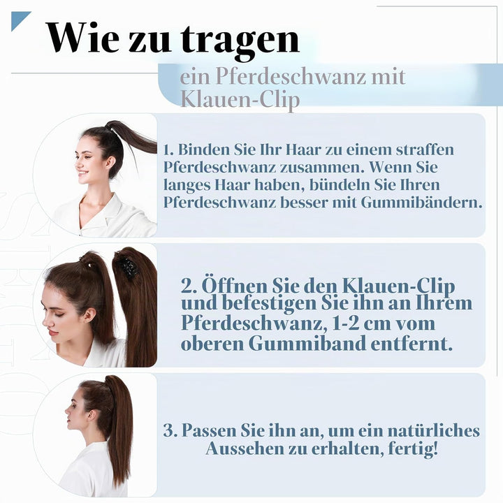 SEGO Ponytail Extension Echthaar Pferdeschwanz Zopf Clip in Haarteil Haarverlängerung 100% Remy Haar