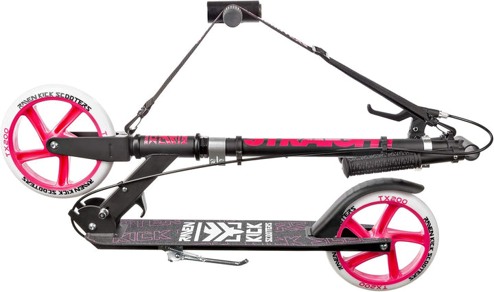Raven Scooter, Roller, Tretroller, Kinderroller, 200mm mit Handbremse Straight Black/Pink, Straight