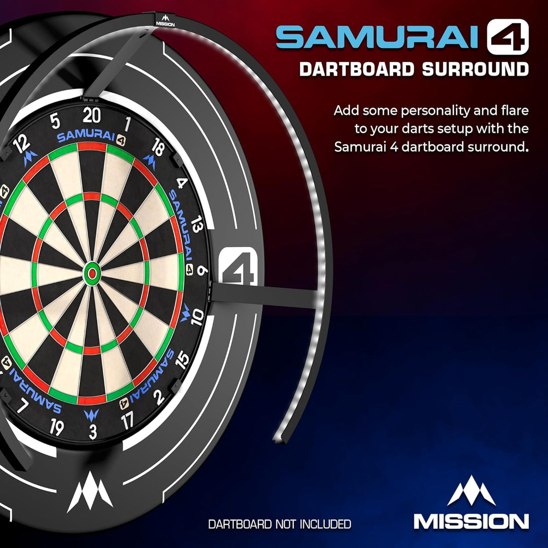 Mission Darts | Samurai 4 | Professionelle Dartscheibe Surround | White Edition