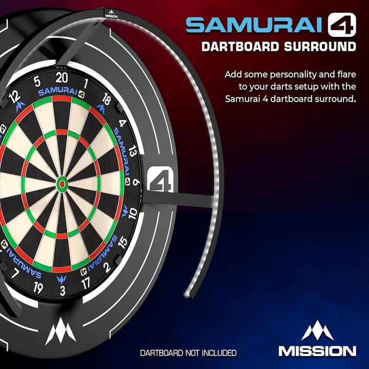 Mission Darts | Samurai 4 | Professionelle Dartscheibe Surround | White Edition