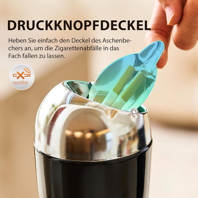 CO-Z Standaschenbecher Edelstahl Aschenbecher mit Deckel für Drinnen Höhenverstellbar Stand Aschenbe
