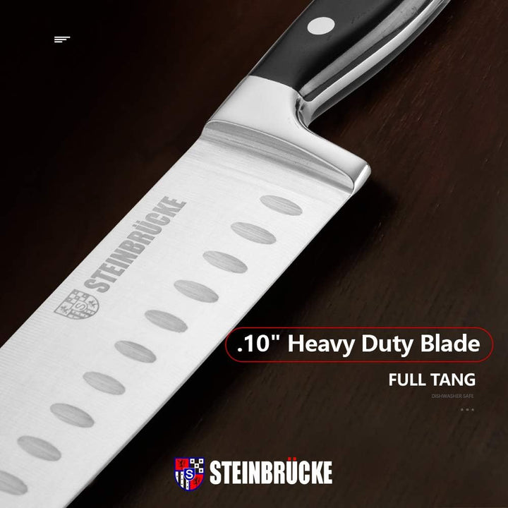 Motovecor STEINBRÜCKE Santoku Messer, 18cm Küchenmesser Geschmiedet aus deutschem Edelstahl 5Cr15Mov