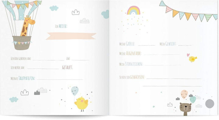 goldbuch Babyalbum Hurra - ein Junge im kindgerechten Design mit Silberprägung, 60 weisse, Pergamin