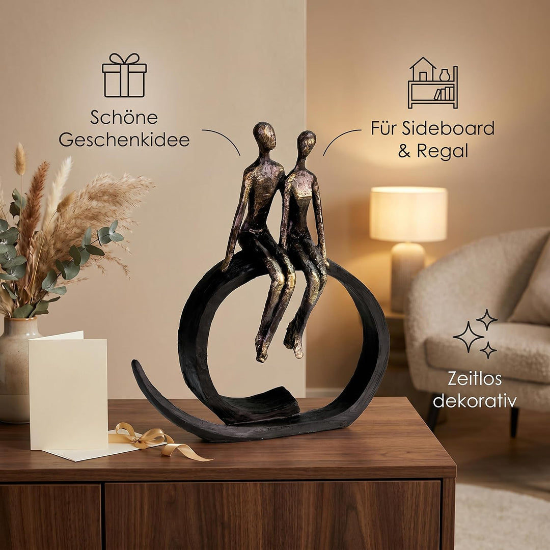 Casablanca Deko Skulptur Figur - Liebe & Partnerschaft - Höhe 35 cm Höhe 35 cm Bronze, Schwarz, Höhe