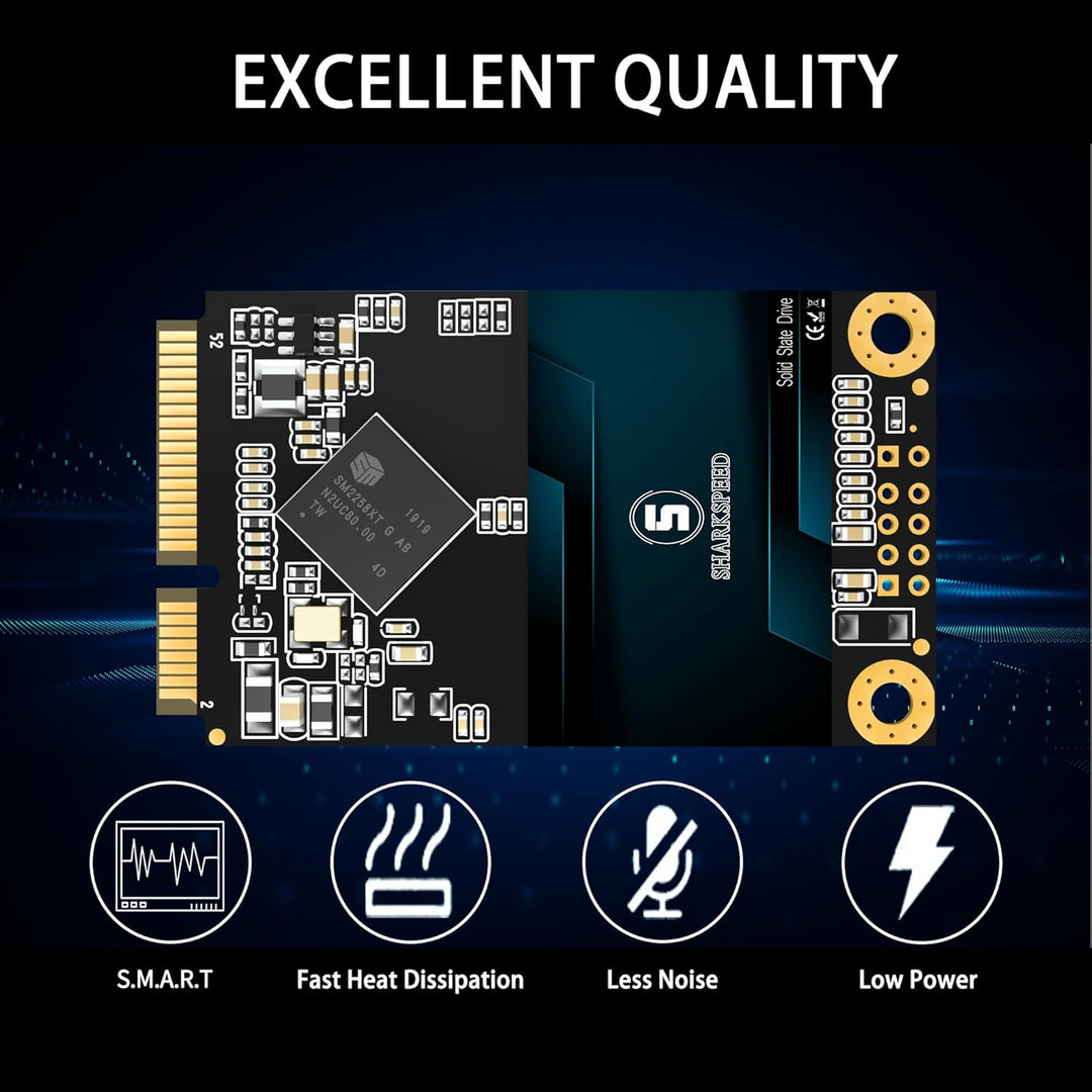 SHARKSPEED mSATA SSD 256GB Mini SATA 3 (6Gb/s) TLC 3D NAND SSD Festplatte Interne Solid State Drive