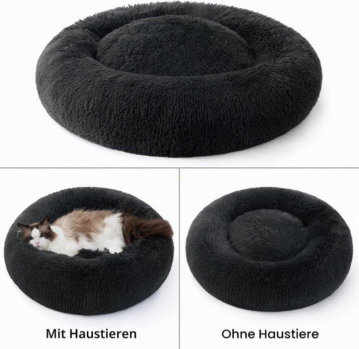 BEDSURE Katzenbett waschbar Flauschiges Hundebett - Ø 50 cm Rund Kissen, Katzenschlafplatz für Katze