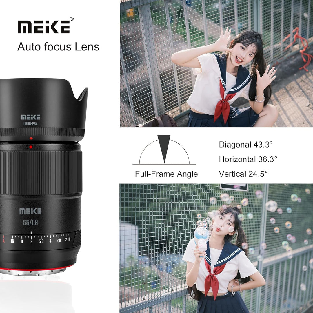 Meike 55 mm F1.8 Autofokus grosse Blende STM Vollformat Standard Prime Portrait Objektiv kompatibel