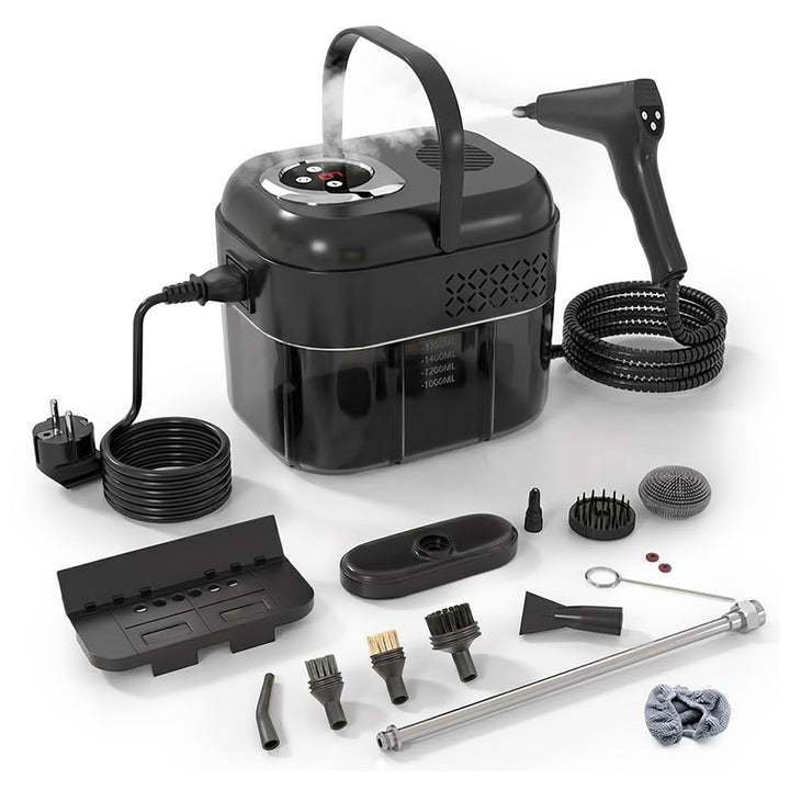 Dampfreiniger Handgerät mit Digitaldisplay, 1500W Handdampfreiniger, 1.7L Wassertank, 6 Dampfstufen,