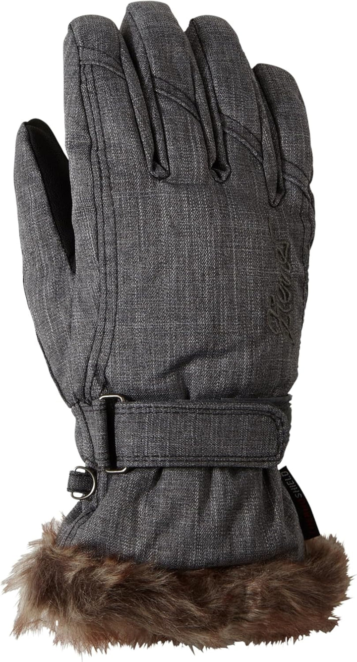 Ziener Damen Ski-Handschuhe / Wintersport, Warm, Atmungsaktiv Kim, 801117 8 grey melange, 8 grey mel