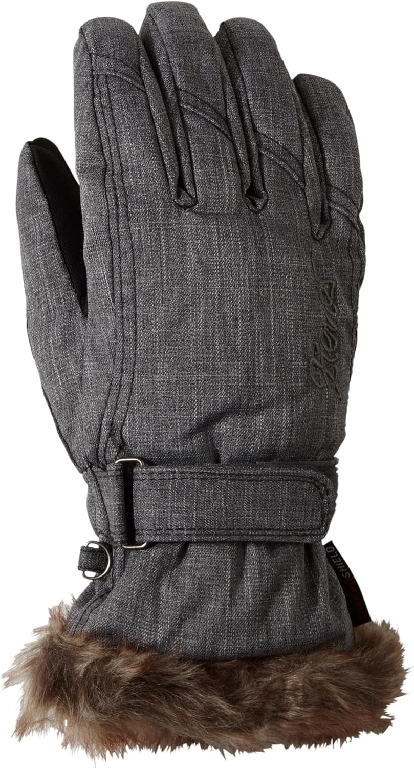 Ziener Damen Ski-Handschuhe / Wintersport, Warm, Atmungsaktiv Kim, 801117 6 grey melange, 6 grey mel