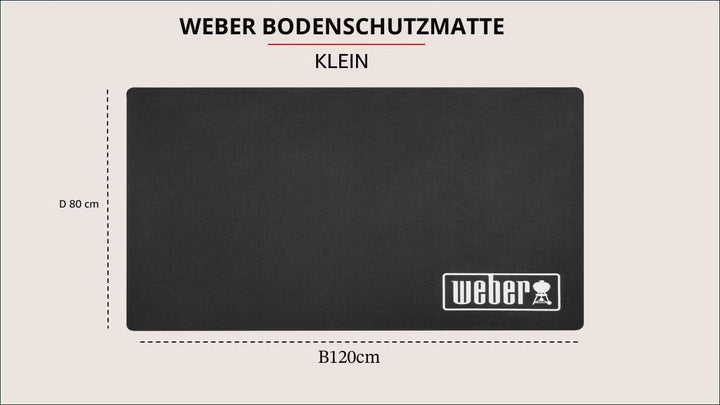 Weber Grillmatte - Klein (120 x 80cm), schützt Terasse / Balkon vor Fettspritzern oder tropfenden Fl
