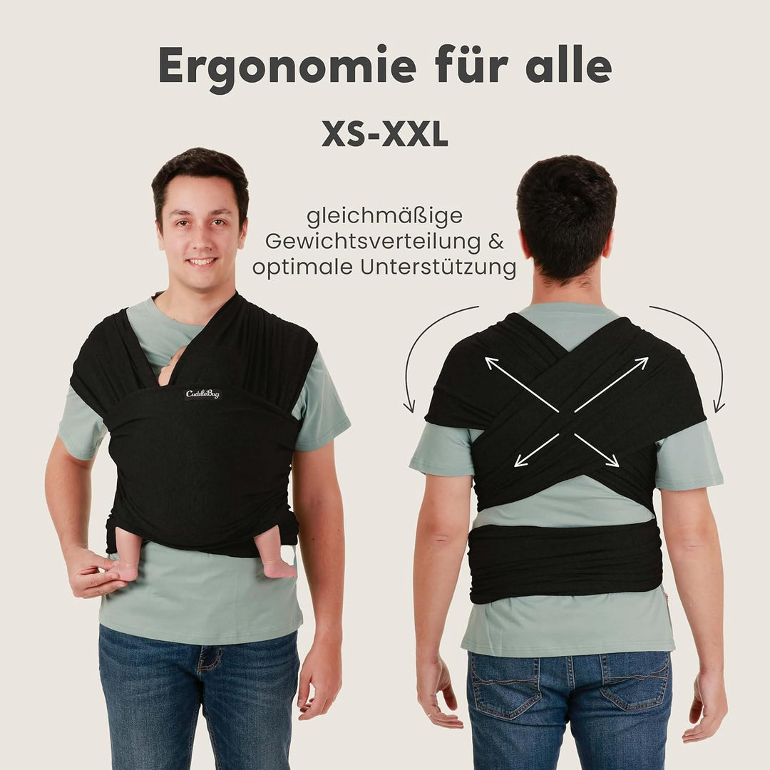 CuddleBug Tragetuch Baby Neugeborene - Elastisches Babytrage Neugeborene ab Geburt & Kleinkinder bis