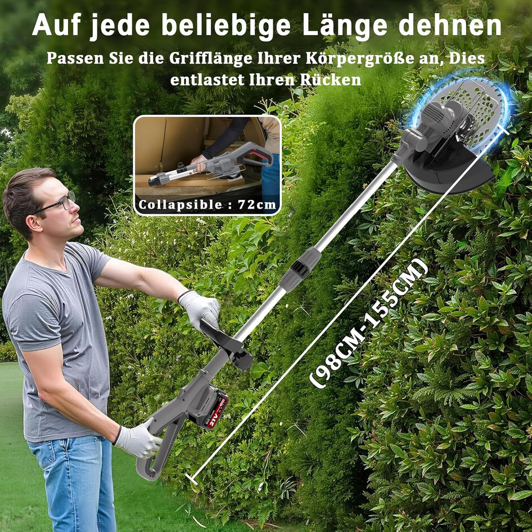 Bürstenloser Rasentrimmer mit Akku 2 4,0Ah, Rasentrimmer für Makita-Akkus,Freischneider mit Unkrautb