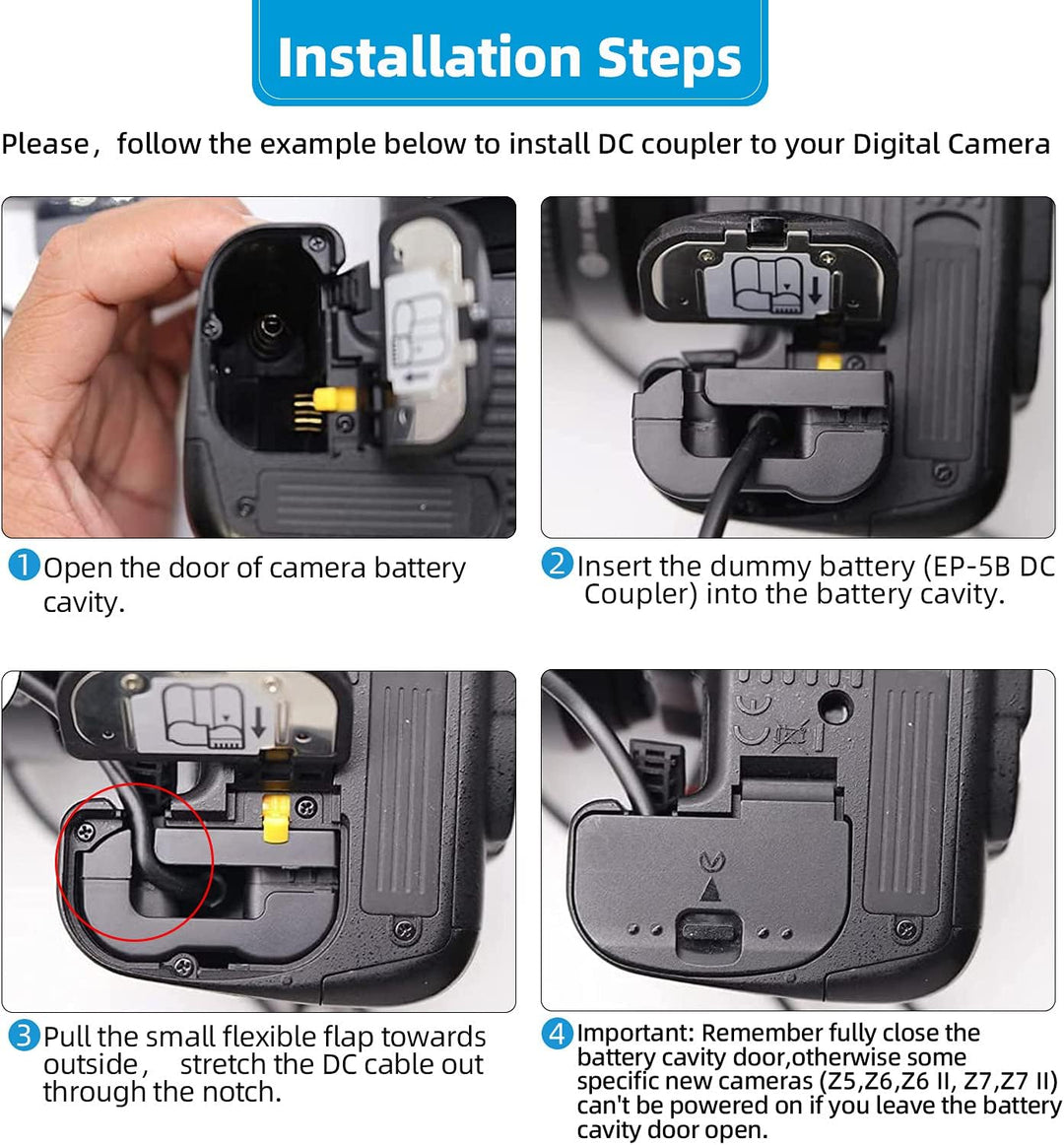 Glorich EH-5 Plus EP-5B Ersatz für AC-Adapter für Nikon 1 V1, D500, D600, D610, D750, D800, D810, D7