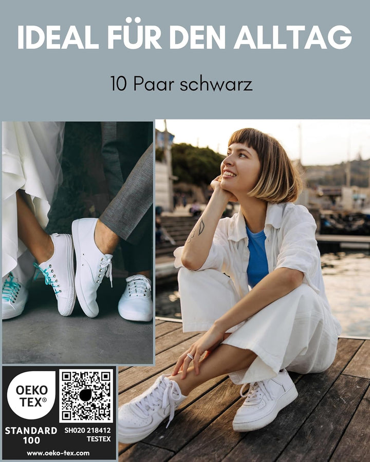 HELDENWERK 10 Paar Füsslinge für Damen & Herren - Unsichtbare Sneaker-Socken atmungsaktiv & bequem -
