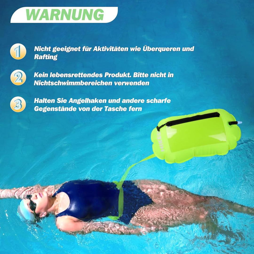 BOOSTEADY Schwimmboje, Trockensack Boje Schwimmen Aufblasbare Trockentasche Swimming Buoy mit Handyt