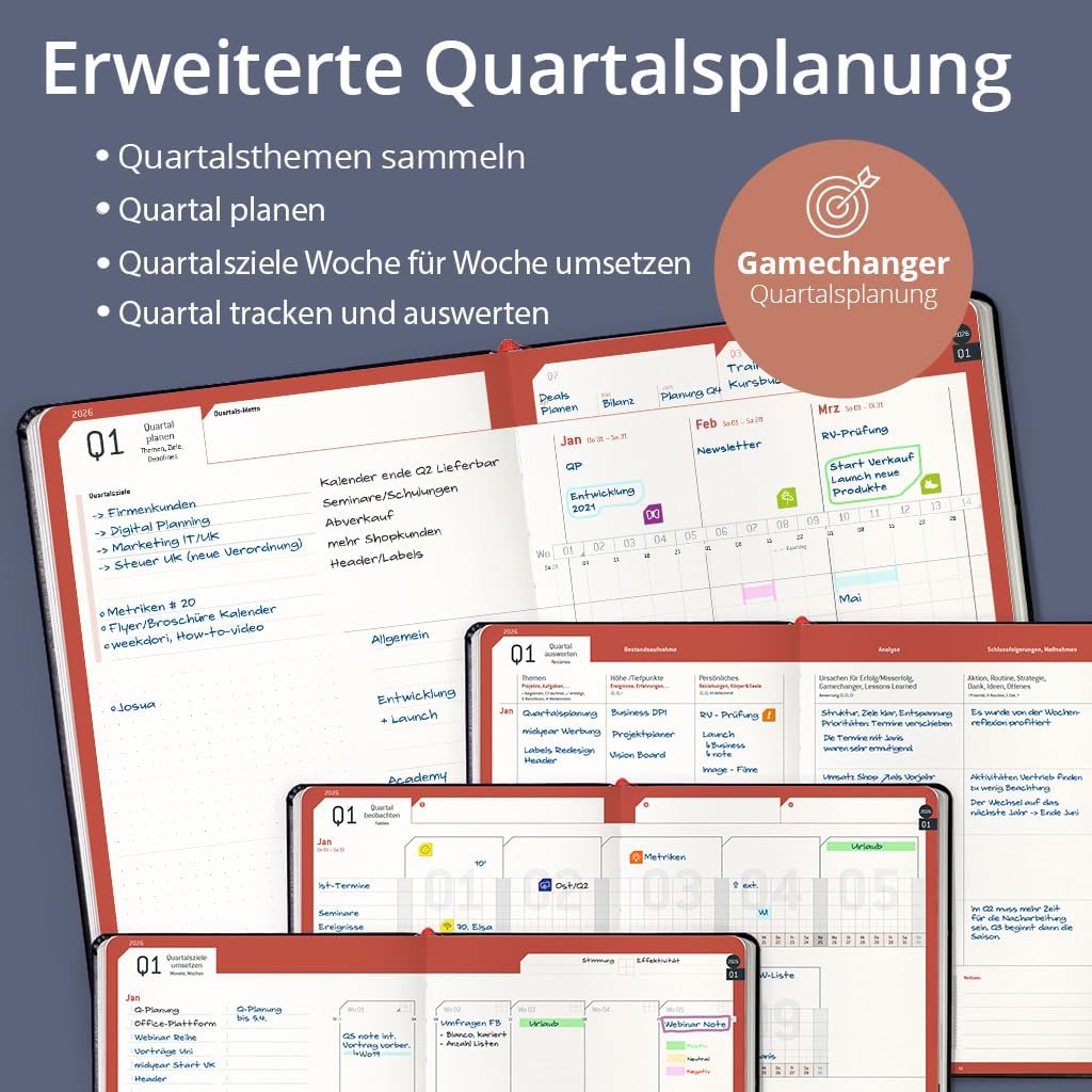 weekview Business Planner 2026 A5+ – Professioneller Personal Organizer & Erfolgsplaner | Wochen- &