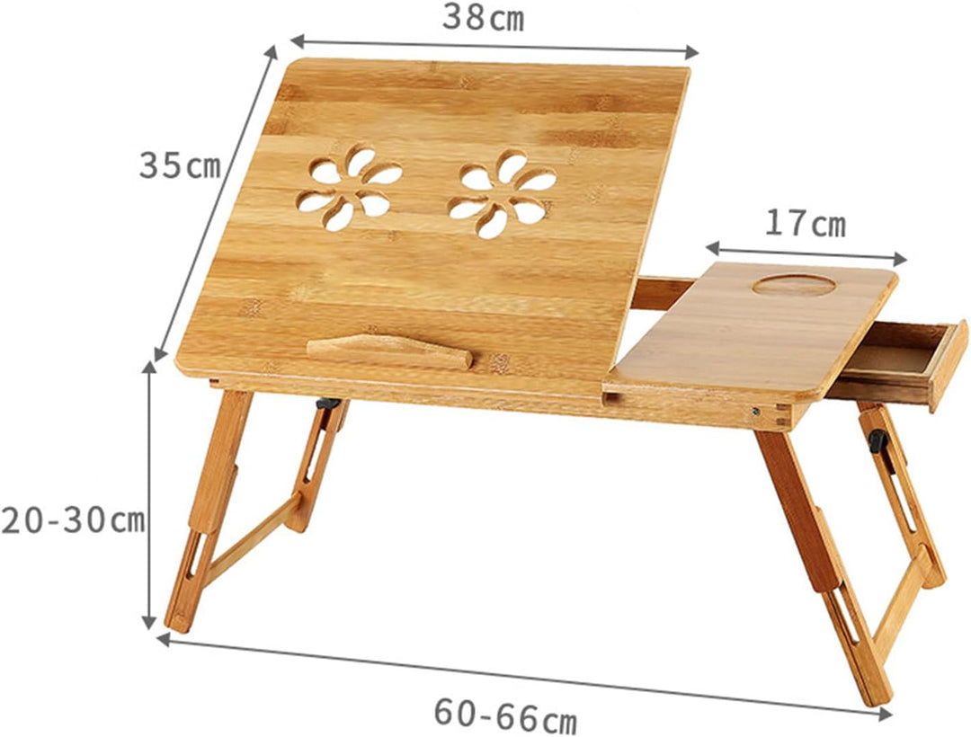 Lapdesk Laptop-Tablett aus Bambus, verstellbarer Winkel, höhenverstellbar, zusammenklappbar (DW38154