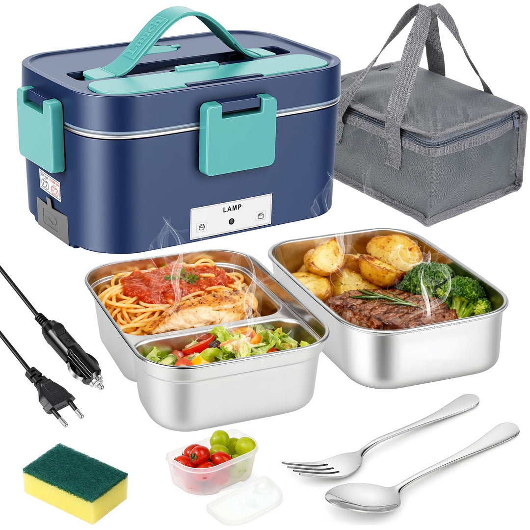 3-in-1 Schnellheizende Lunchboxen, 1,8 l grosse beheizbare Lunchbox 100 W elektrische 12 V/24 V/220
