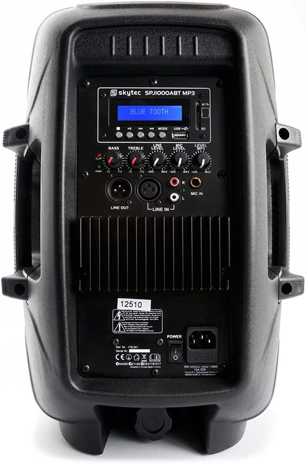 Vonyx SPJ-1000ABT Aktivlautsprecher 400 W mit 10-Zoll-Tieftöner, Bluetooth, MP3-Player und Fernbedie
