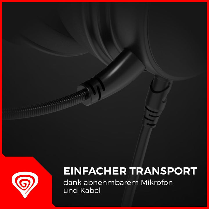 GENESIS Toron 531 Gaming Headset – Over-Ear Kopfhörer mit 50 mm Treibern, abnehmbares Mikrofon, 3,5
