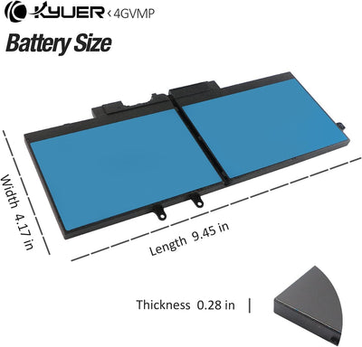 K KYUER 68Wh 4GVMP Laptop Akku Replacement für Dell Latitude 5400 E5400 5410 E5410 5500 E5500 5510 E