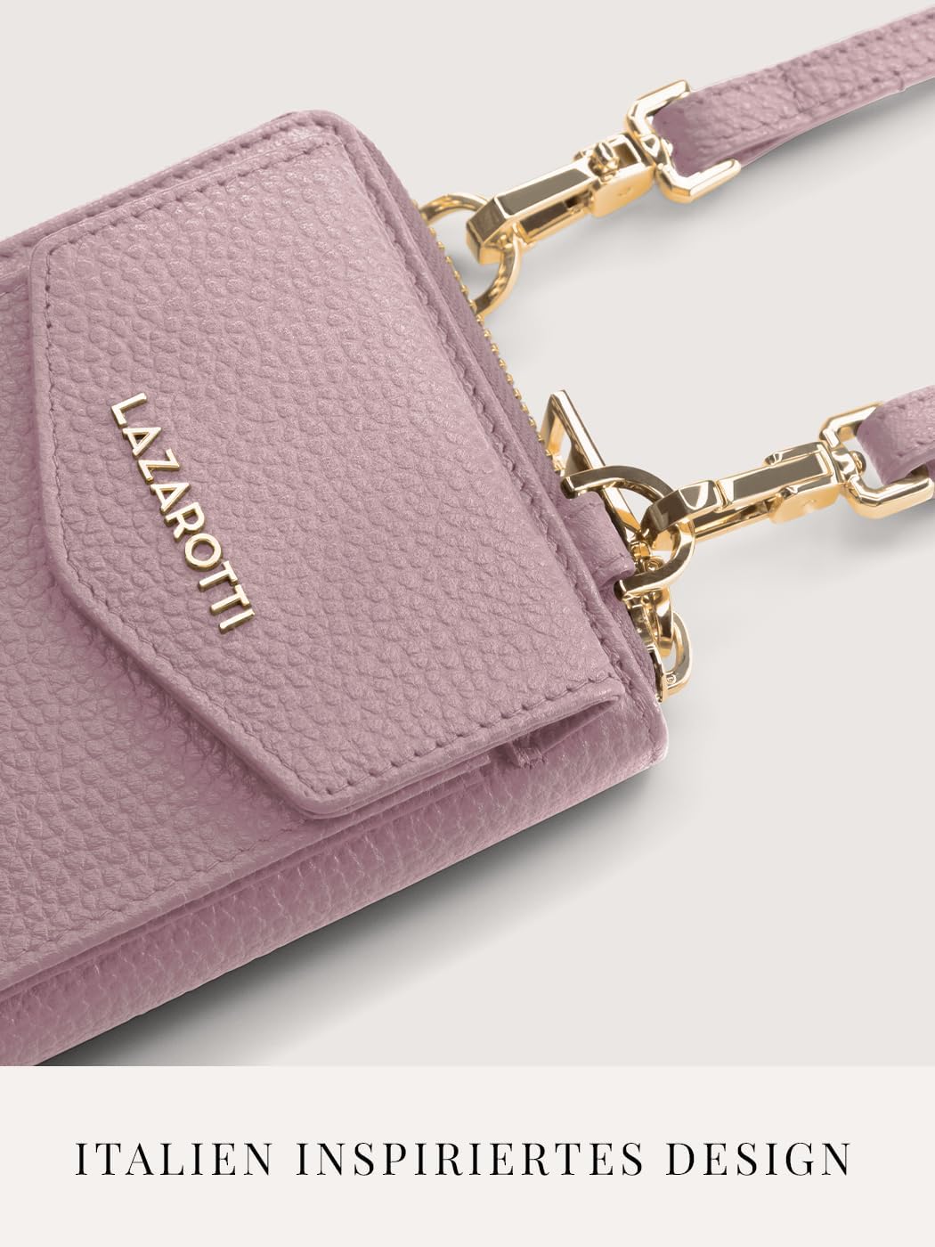 Lazarotti Bologna XL Leder Damen-Geldbörse &amp; Handytasche (2-in-1) | 16 Kartenfächer | zum Umhängen m