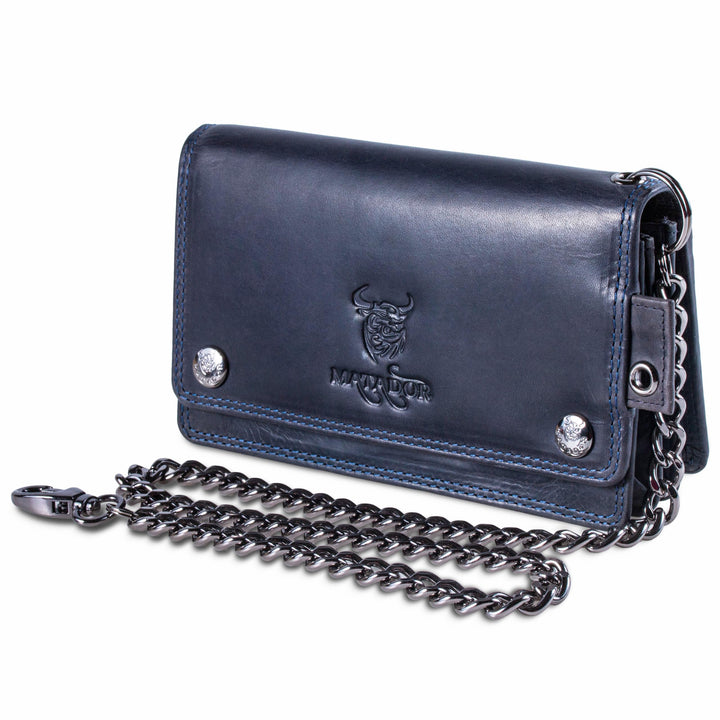 MATADOR Biker Geldbörse mit Kette Leder #Dallas mit edler Geschenkbox, Eleganter Geldbeutel mit Kett