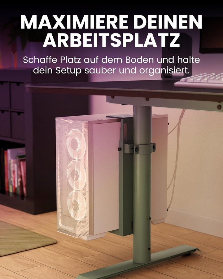 Arozzi PC-Halterung: Untertisch-Computer-Tower-Halter, höhen- & breitenverstellbare CPU-Halterung, S