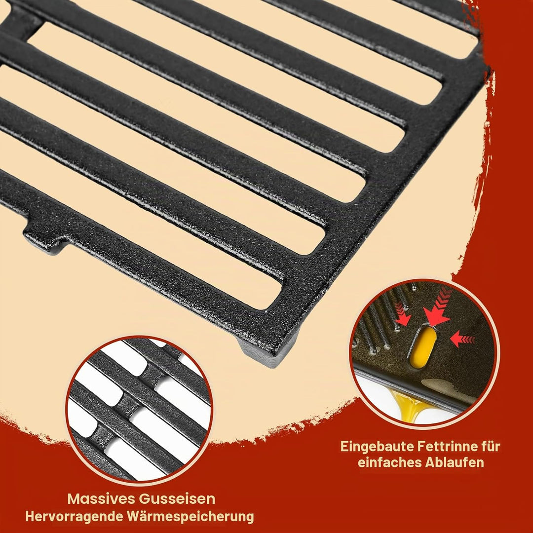 Denmay 7638 44,5 cm Grillrost &amp; Grillplatte für Weber Spirit I &amp; II 300 Serie (mit vorderen Brennerk