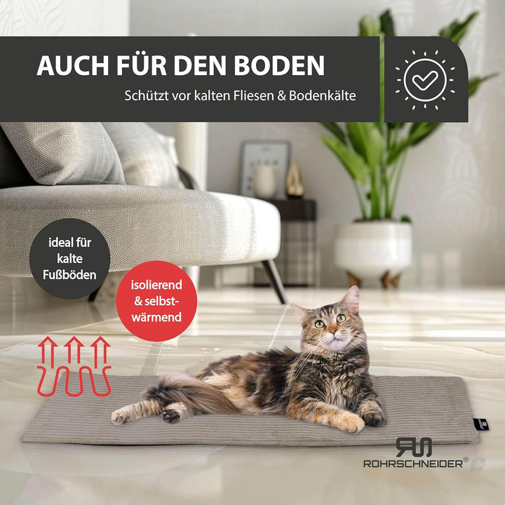 Rohrschneider Katzen Fensterliege | selbstwärmende Katzendecke | Made in EU | Katzenkissen mit Rutsc