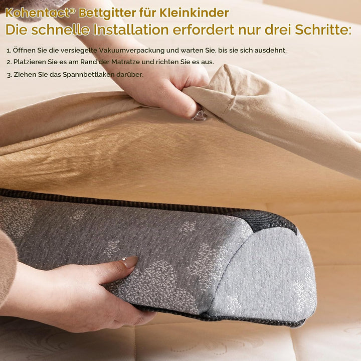 Kohentact Faltbares Baby Bettgitter Rausfallschutz 2stk aus Foam mit rutschfesten Pads - Wasserdicht