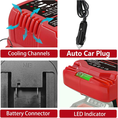 TPDL Car Batterieladegerät für Einhell 18V Power X-Change Akku, Auto-Ladegerät kompatibel mit Einhel