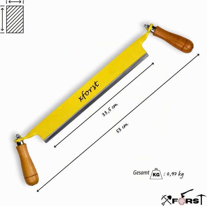 Xforst Zugmesser X-ET33 | Ziehmesser Entrindungswerkzeug 33,5 cm | Rindenschäler Wagnermesser mit Ho