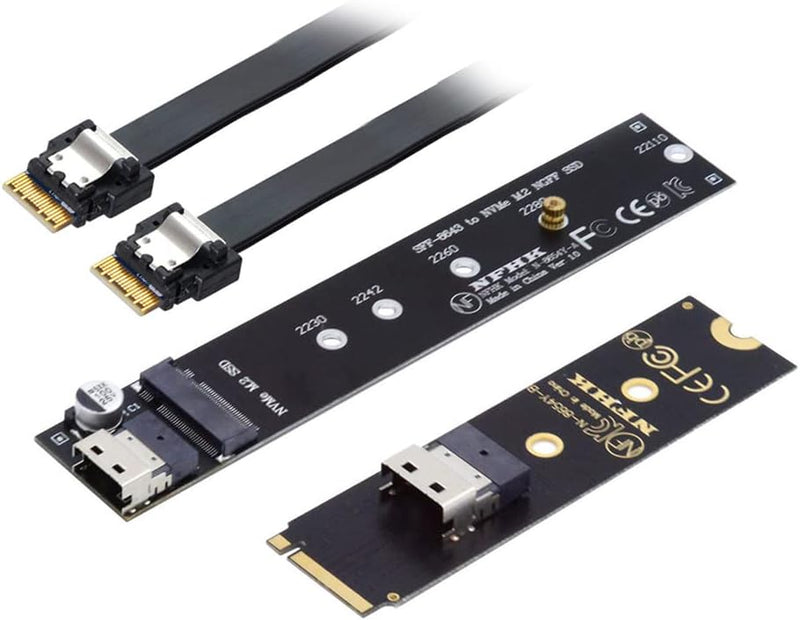 NFHK NGFF M-Key NVME Stecker auf Buchse Verlängerungskabel 40cm mit SFF-8654 Stecker für Mainboard S