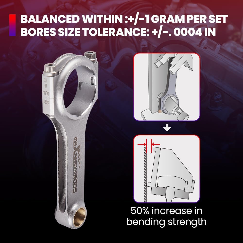 maXpeedingrods A Frontera A CIH 2.4L 8V H-Schaft Pleuel 134mm ARP 2000 Connecting Rods