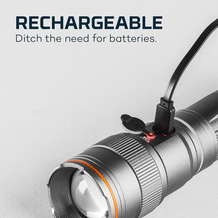NEBO Franklin Slide - Schwarze aufladbare 500 Lumen LED-Taschenlampe & Arbeitsleuchte - 7 Beleuchtun