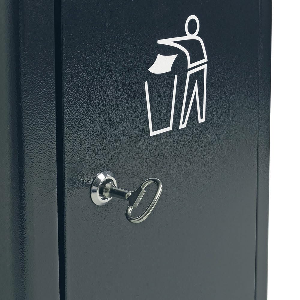 BRB Abfallsammler mit Regendach und Aschenbecher, Inhalt 20 Liter, BxTxH 330x280x880 mm, schwarz pul