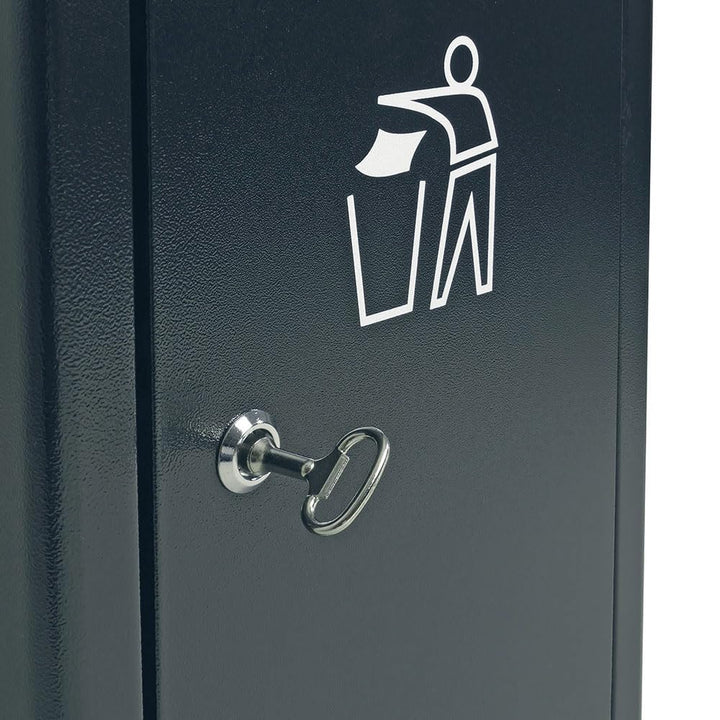 BRB Abfallsammler mit Regendach und Aschenbecher, Inhalt 20 Liter, BxTxH 330x280x880 mm, schwarz pul