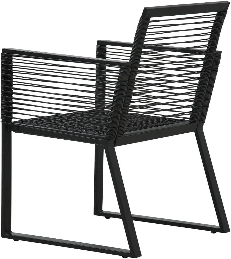 WIFESE Gartenstühle 2 STK. Schwarz BalkonmöBel GartenmöBel Set Gartenstuhl StapelstüHle Rattan Garte