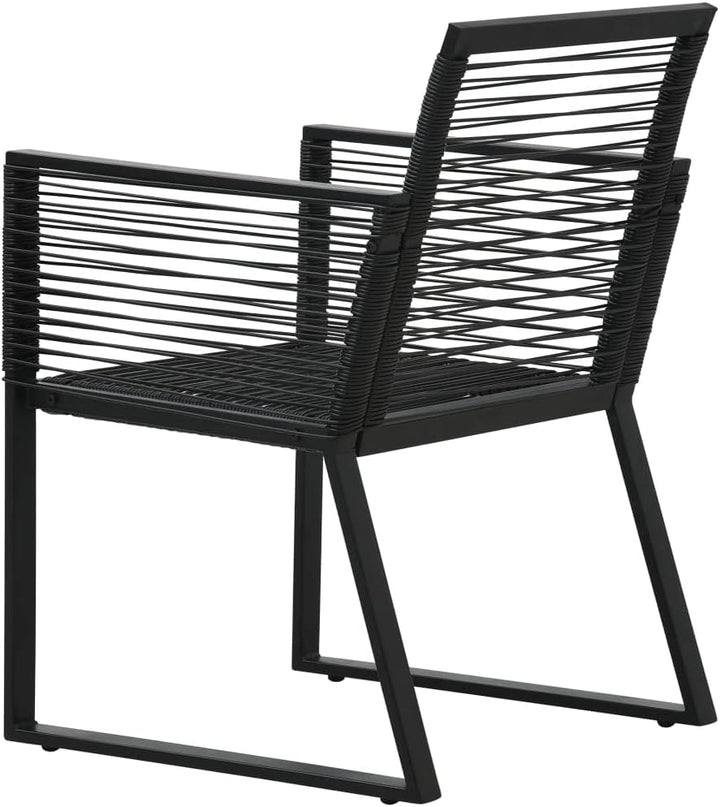 WIFESE Gartenstühle 2 STK. Schwarz BalkonmöBel GartenmöBel Set Gartenstuhl StapelstüHle Rattan Garte